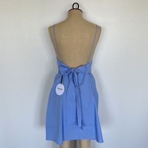 Line & Dot Summer Dress Light Blue Size L